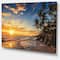 Designart - Paradise Tropical Island Beach with Palms - Extra Large Seascape Art Canvas
